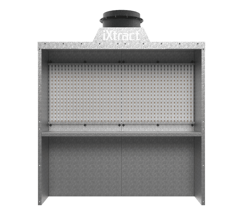 iXtract Dry-back Spray Booth with Bench - Front
