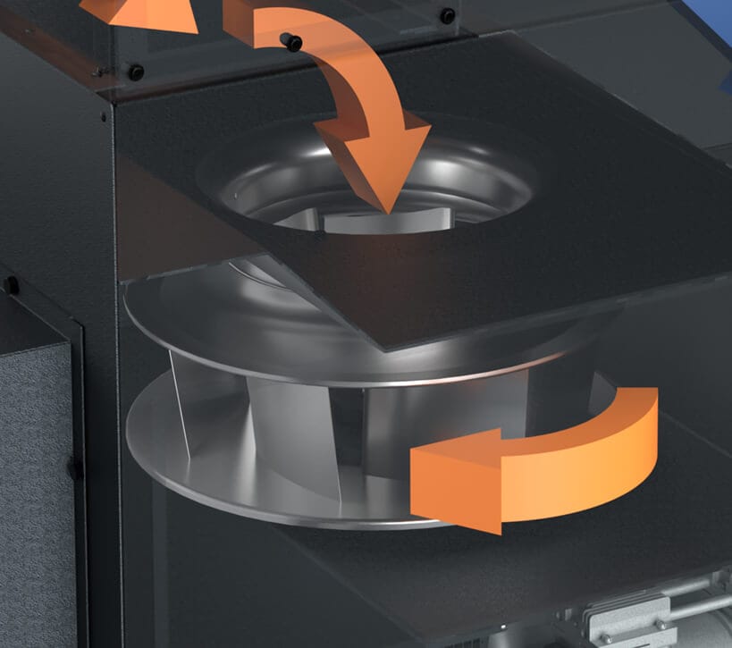 Compact Horizontal Reverse Pulse Filter Unit - Integrated Fan