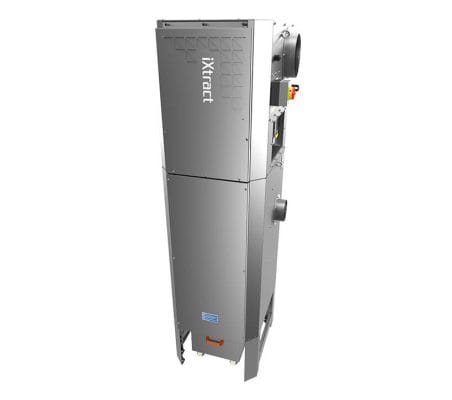 iXtract Compact Vertical Stainless Steel Reverse Pulse Filter Unit With Integrated Fan