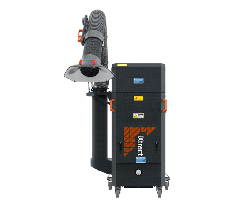 iXtract Compact Mobile Oil Mist Filter Unit With Extraction Arm - Front